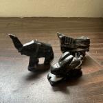 Miniature Hand Carved Stone Animal Sculptures Set