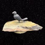 Primitive Bird Sculpture on Stone Base