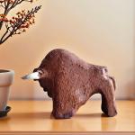 Hand Carved Stone Bison Folk Art Sculpture
