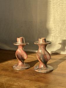 Twisted Soapstone Candle Holder – Vintage Inuit Art