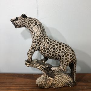 Hand-Carved Leopard Cheetah Stone Sculpture
