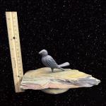 Primitive Bird Sculpture on Stone Base