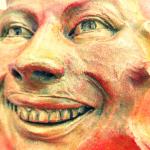 Colorful Sun Face Wall Art Sculpture by Claybraven