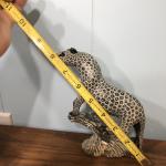Hand-Carved Leopard Cheetah Stone Sculpture