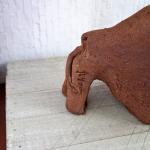 Hand Carved Stone Bison Folk Art Sculpture
