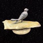 Primitive Bird Sculpture on Stone Base