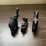 Miniature Hand Carved Stone Animal Sculptures Set