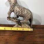 Hand-Carved Leopard Cheetah Stone Sculpture