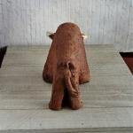 Hand Carved Stone Bison Folk Art Sculpture