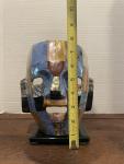 Teal Blue Mosaic Burial Mask Stand 8.6
