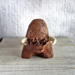 Hand Carved Stone Bison Folk Art Sculpture