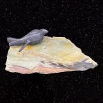 Primitive Bird Sculpture on Stone Base