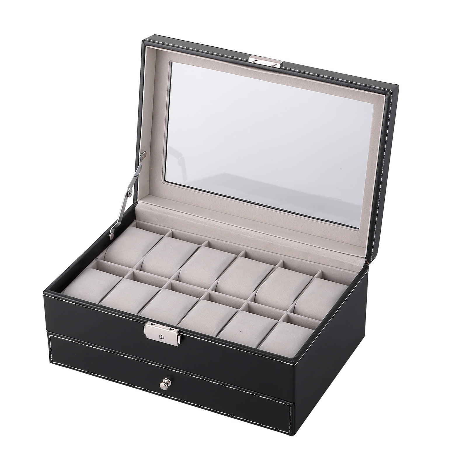 UTEN Men's Leather Watch Box - 12 Slots