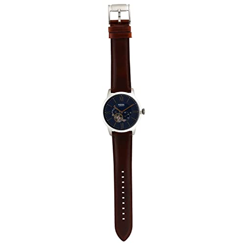 Fossil Two-Hand Skeleton Watch - Silver/Brown