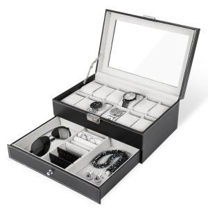 UTEN Men's Leather Watch Box - 12 Slots