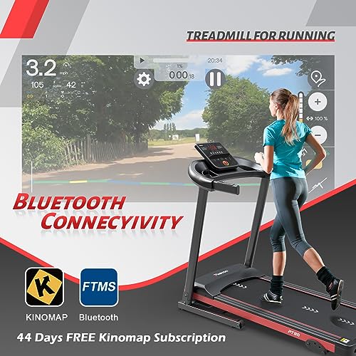 PASYOU Foldable Treadmill - Bluetooth Connectivity, 15 Pre-Programs