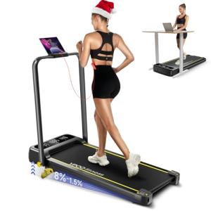 YPOO Foldable Treadmill with Handle Bar and Incline