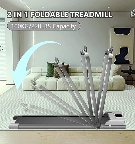 CANMALCHI Foldable Under Desk Treadmill, Adjustable Speed, Portable