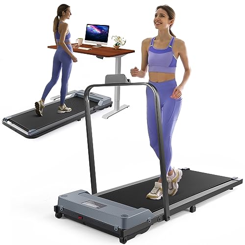 Compact Folding Treadmill, Home Office, Remote Control, Grey