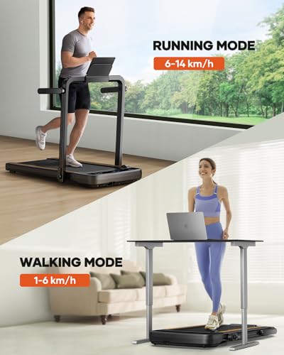 3.0HP Foldable Treadmill, 2-in-1 Walking and Running Machine