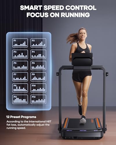 3.0HP Foldable Treadmill, 2-in-1 Walking and Running Machine