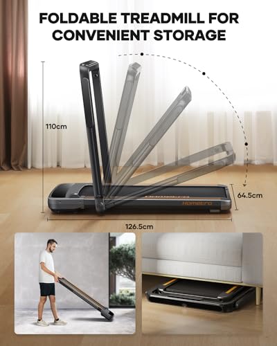 3.0HP Foldable Treadmill, 2-in-1 Walking and Running Machine
