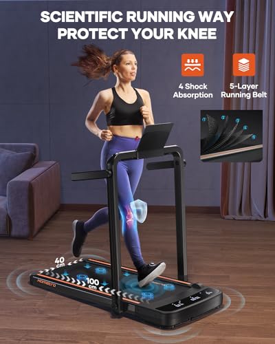 3.0HP Foldable Treadmill, 2-in-1 Walking and Running Machine