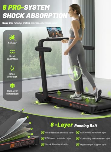 Folding Treadmill with Bluetooth Speaker - Home Office Fitness