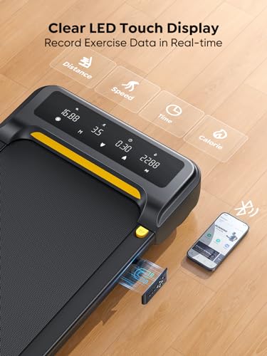 Toputure Walking Pad Treadmill, 9% Incline, Desk-friendly