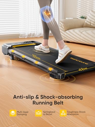 Toputure Walking Pad Treadmill, 9% Incline, Desk-friendly
