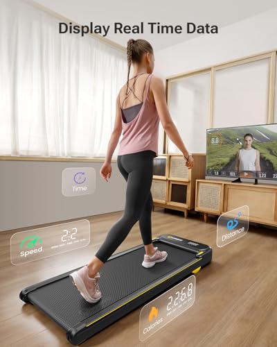 Compact UREVO Treadmill with Double Shock Absorption