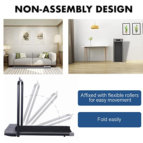 Foldable Under Desk Treadmill with Bluetooth Speaker & Remote