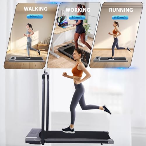 Foldable Under Desk Treadmill with Bluetooth Speaker & Remote