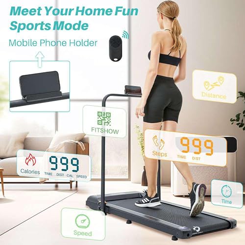 BUYEREMPIRE Foldable Walking Pad Treadmill: Electric Cardio Machine