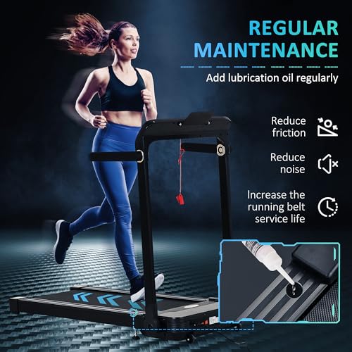 HOMCOM Folding Treadmill, 1.85HP Machine 12KM/H 12 Pre-Programs