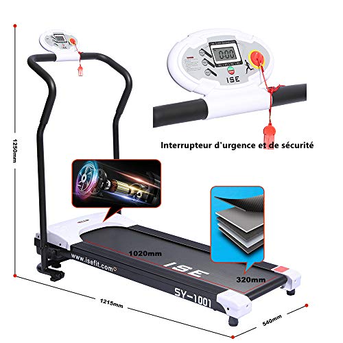 ISE Folding Electric Treadmill, Motorized 10 km/h, Silent