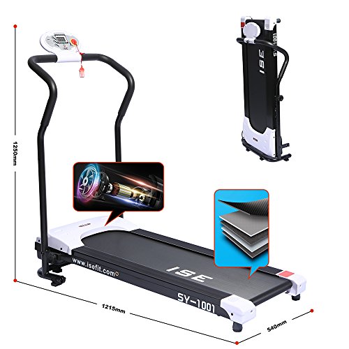 ISE Folding Electric Treadmill, Motorized 10 km/h, Silent