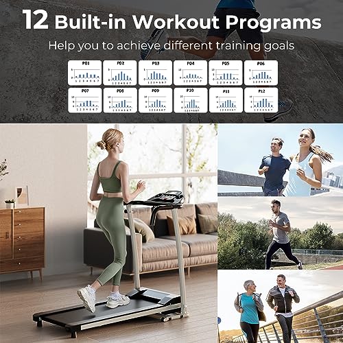 COSTWAY Foldable Treadmill with 12 Preset Programs