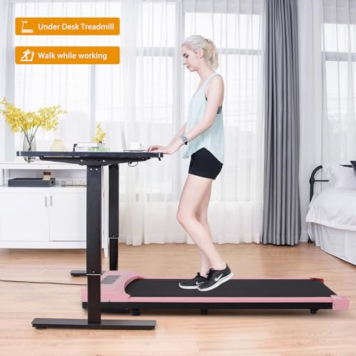 Trintion Electric Under Desk Treadmill Pink LED Display