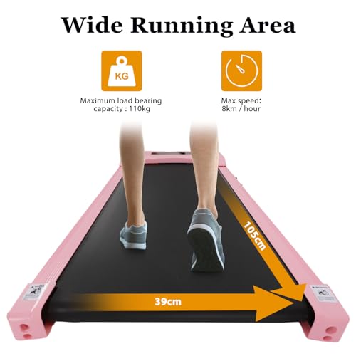 Trintion Electric Under Desk Treadmill Pink LED Display