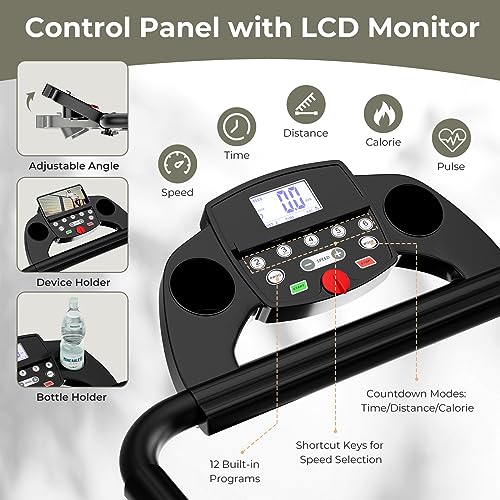 COSTWAY Foldable Treadmill with 12 Preset Programs