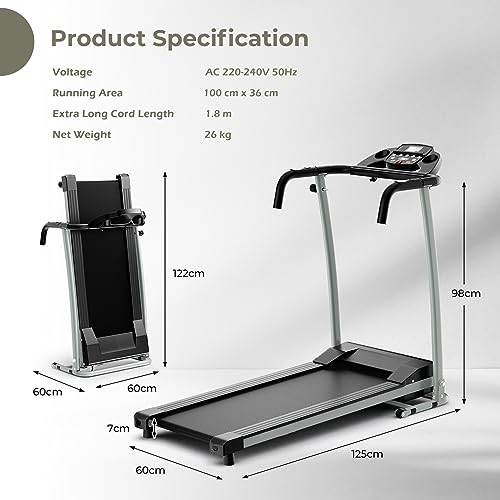 COSTWAY Foldable Treadmill with 12 Preset Programs