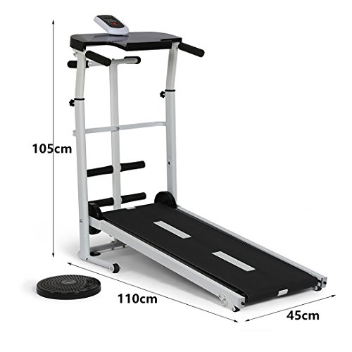 Homelikesport Foldable Manual Walking Treadmill for Home Fitness