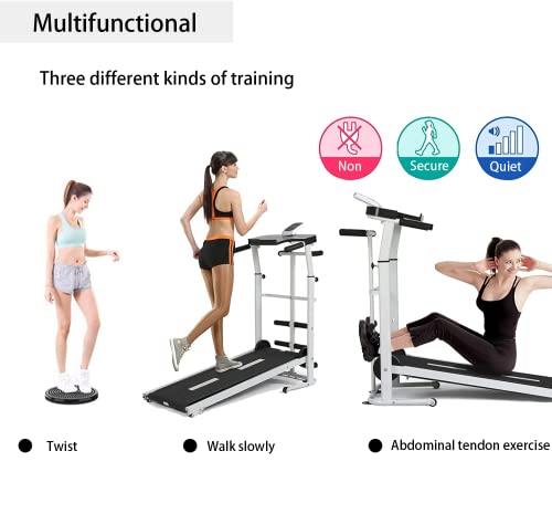 Homelikesport Foldable Manual Walking Treadmill for Home Fitness