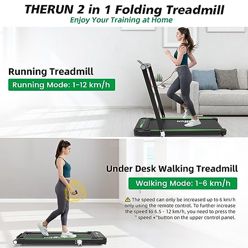 THERUN Under Desk Treadmill, 2.5HP Folding Machine