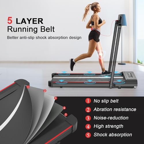 Folding 2-in-1 Bluetooth Treadmill with LED Display