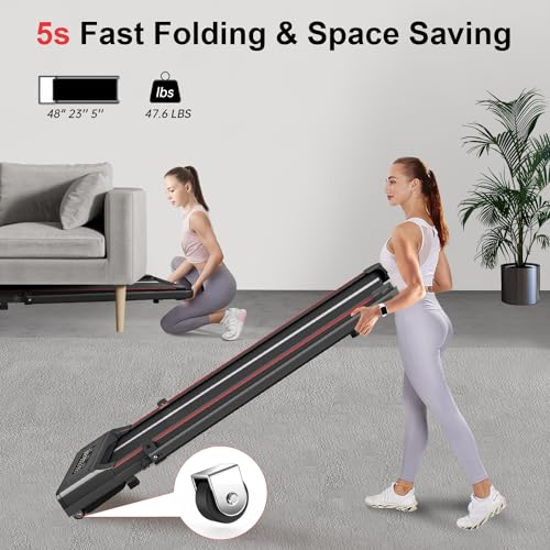 Folding 2-in-1 Bluetooth Treadmill with LED Display