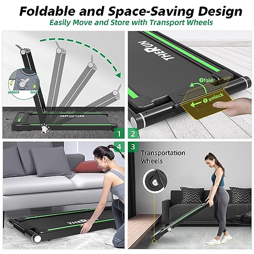 THERUN Under Desk Treadmill, 2.5HP Folding Machine