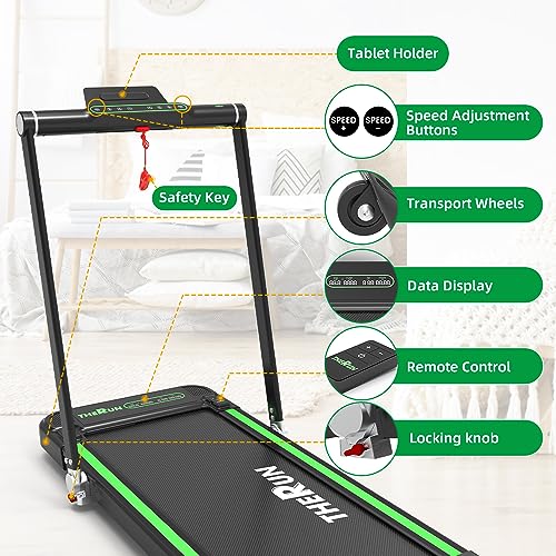 THERUN Under Desk Treadmill, 2.5HP Folding Machine