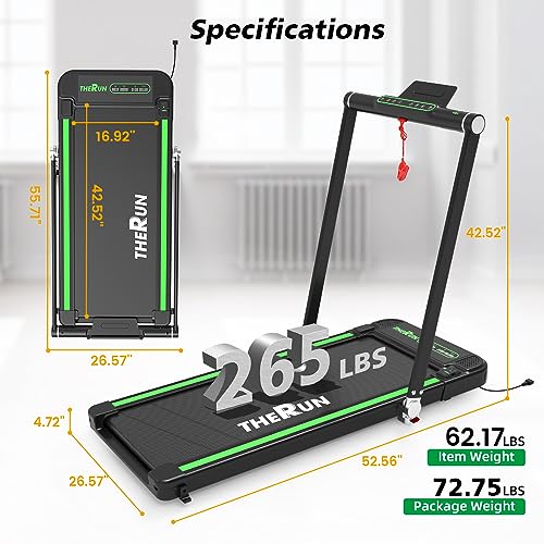 THERUN Under Desk Treadmill, 2.5HP Folding Machine